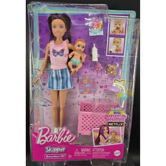 Barbie Skipper Babysitters Inc Doll Playset FUN Baby Care Accessories - Picture 2 of 9